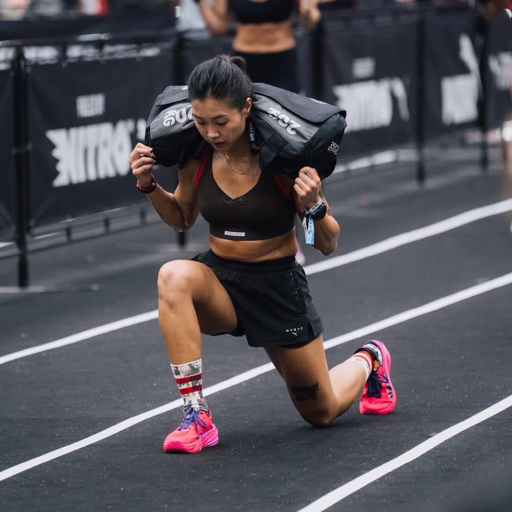 Hyrox station_Sandbag Lunges