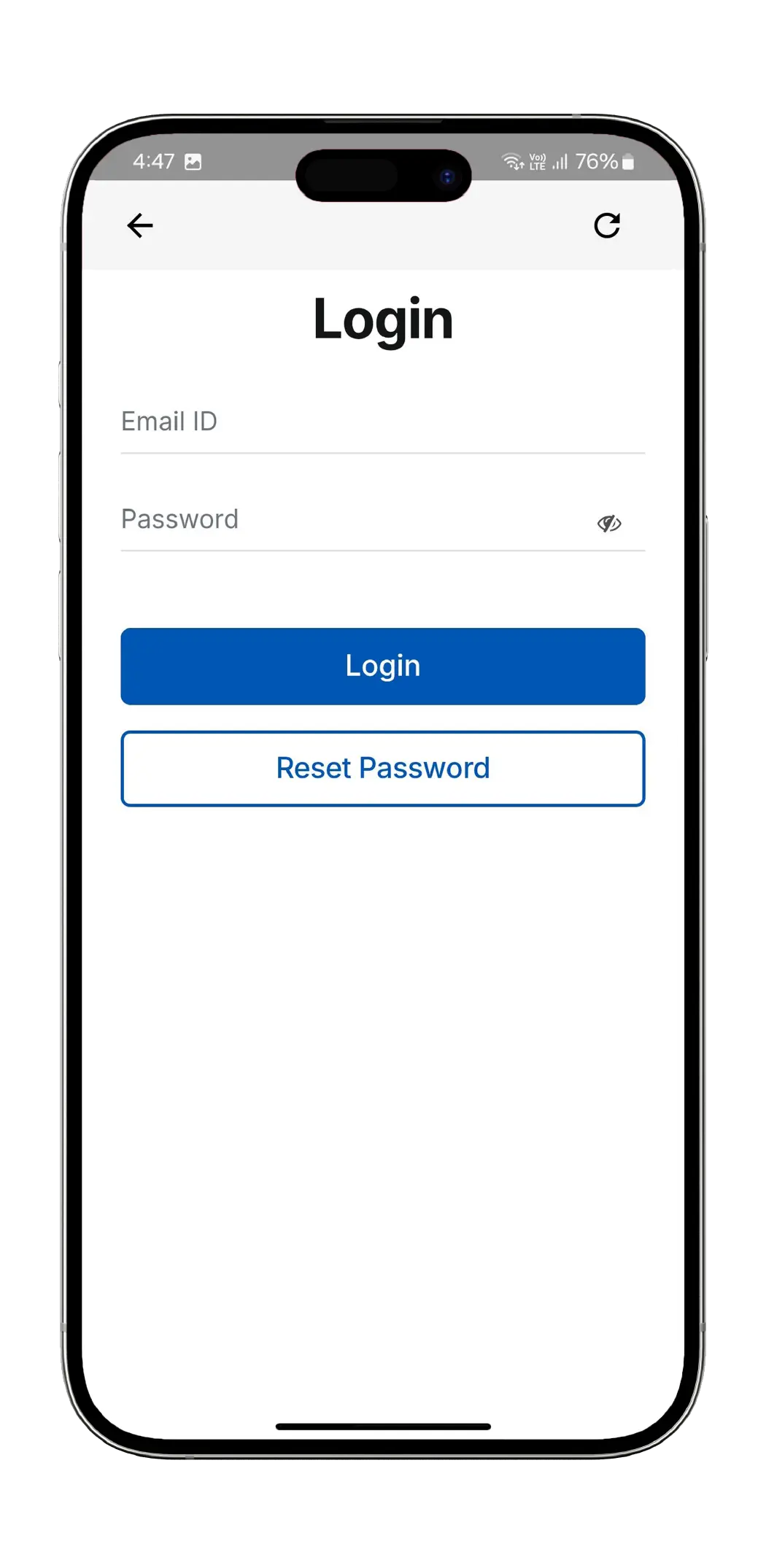 Login page